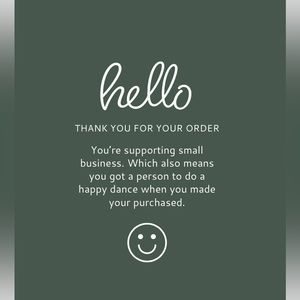 Hello (Thank you for your order) Cards Front and Back